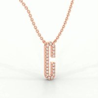 C Eternal Initial Pendant with Lab-Grown Diamonds and Attached Chain 0.09cts