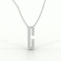 C Eternal Initial Pendant with Lab-Grown Diamonds and Attached Chain 0.09cts