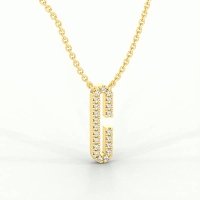 C Eternal Initial Pendant with Lab-Grown Diamonds and Attached Chain 0.09cts