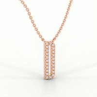 D Eternal Initial Pendant with Lab-Grown Diamonds and Attached Chain 0.09cts