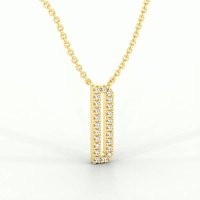 D Eternal Initial Pendant with Lab-Grown Diamonds and Attached Chain 0.09cts