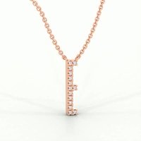 E Eternal Initial Pendant with Lab-Grown Diamonds and Attached Chain 0.06cts