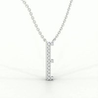E Eternal Initial Pendant with Lab-Grown Diamonds and Attached Chain 0.06cts