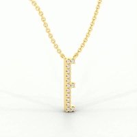 E Eternal Initial Pendant with Lab-Grown Diamonds and Attached Chain 0.06cts