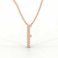 F Eternal Initial Pendant with Lab-Grown Diamonds and Attached Chain 0.06cts