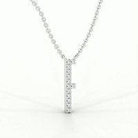 F Eternal Initial Pendant with Lab-Grown Diamonds and Attached Chain 0.06cts