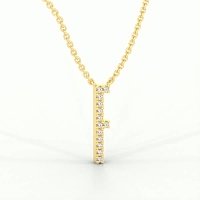 F Eternal Initial Pendant with Lab-Grown Diamonds and Attached Chain 0.06cts