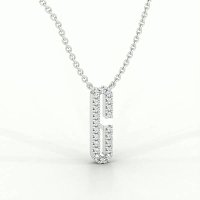 G Eternal Initial Pendant with Lab-Grown Diamonds and Attached Chain 0.09cts