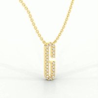 G Eternal Initial Pendant with Lab-Grown Diamonds and Attached Chain 0.09cts