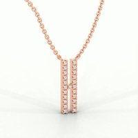 H Eternal Initial Pendant with Lab-Grown Diamonds and Attached Chain 0.09cts