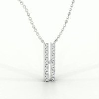 H Eternal Initial Pendant with Lab-Grown Diamonds and Attached Chain 0.09cts