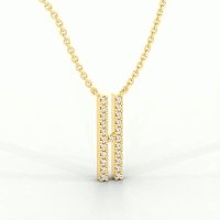 H Eternal Initial Pendant with Lab-Grown Diamonds and Attached Chain 0.09cts