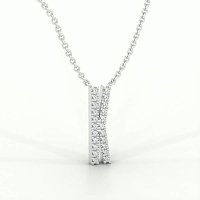 K Eternal Initial Pendant with Lab-Grown Diamonds and Attached Chain 0.09cts