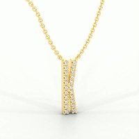 K Eternal Initial Pendant with Lab-Grown Diamonds and Attached Chain 0.09cts