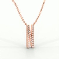 N Eternal Initial Pendant with Lab-Grown Diamonds and Attached Chain 0.12cts