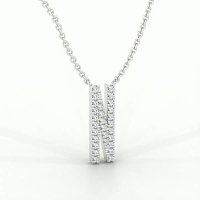 N Eternal Initial Pendant with Lab-Grown Diamonds and Attached Chain 0.12cts