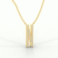 N Eternal Initial Pendant with Lab-Grown Diamonds and Attached Chain 0.12cts