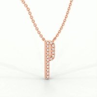 P Eternal Initial Pendant with Lab-Grown Diamonds and Attached Chain 0.07cts