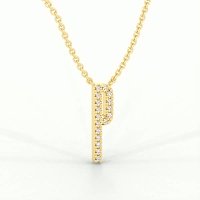 P Eternal Initial Pendant with Lab-Grown Diamonds and Attached Chain 0.07cts