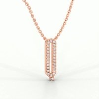 Q Eternal Initial Pendant with Lab-Grown Diamonds and Attached Chain 0.10cts