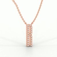 R Eternal Initial Pendant with Lab-Grown Diamonds and Attached Chain 0.09cts