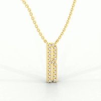 R Eternal Initial Pendant with Lab-Grown Diamonds and Attached Chain 0.09cts