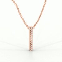 T Eternal Initial Pendant with Lab-Grown Diamonds and Attached Chain 0.06cts
