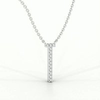 T Eternal Initial Pendant with Lab-Grown Diamonds and Attached Chain 0.06cts