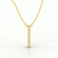 T Eternal Initial Pendant with Lab-Grown Diamonds and Attached Chain 0.06cts