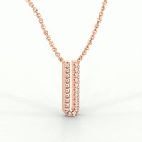 U Eternal Initial Pendant with Lab-Grown Diamonds and Attached Chain 0.09cts