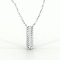 U Eternal Initial Pendant with Lab-Grown Diamonds and Attached Chain 0.09cts