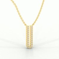 U Eternal Initial Pendant with Lab-Grown Diamonds and Attached Chain 0.09cts