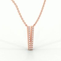 V Eternal Initial Pendant with Lab-Grown Diamonds and Attached Chain 0.09cts