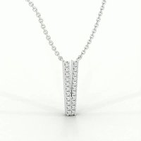 V Eternal Initial Pendant with Lab-Grown Diamonds and Attached Chain 0.09cts