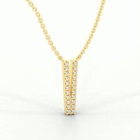 V Eternal Initial Pendant with Lab-Grown Diamonds and Attached Chain 0.09cts