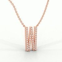 W Eternal Initial Pendant with Lab-Grown Diamonds and Attached Chain 0.16cts