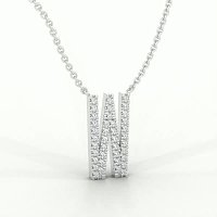 W Eternal Initial Pendant with Lab-Grown Diamonds and Attached Chain 0.16cts