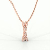 X Eternal Initial Pendant with Lab-Grown Diamonds and Attached Chain 0.08cts
