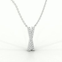X Eternal Initial Pendant with Lab-Grown Diamonds and Attached Chain 0.08cts