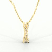 X Eternal Initial Pendant with Lab-Grown Diamonds and Attached Chain 0.08cts