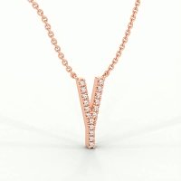 Y Eternal Initial Pendant with Lab-Grown Diamonds and Attached Chain 0.07cts