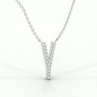 Y Eternal Initial Pendant with Lab-Grown Diamonds and Attached Chain 0.07cts