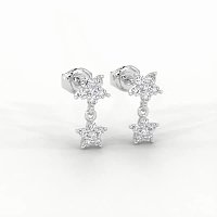 Earring Studs with Natural Diamonds 0.18cts Total Weight