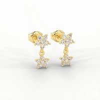 Earring Studs with Natural Diamonds 0.18cts Total Weight