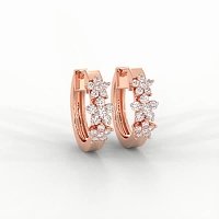 Earring Huggies with Natural Diamonds 0.30cts Total Weight