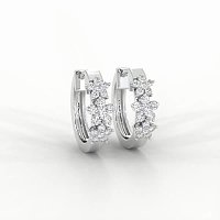 Earring Huggies with Natural Diamonds 0.30cts Total Weight
