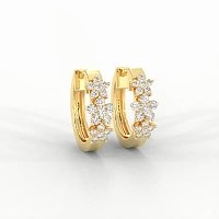 Earring Huggies with Natural Diamonds 0.30cts Total Weight