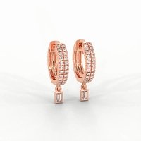 Earring Drop Huggies with Natural Diamonds 0.27cts Total Weight