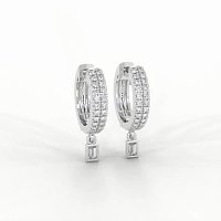 Earring Drop Huggies with Natural Diamonds 0.27cts Total Weight