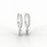 Earring Drop Huggies with Natural Diamonds 0.40cts Total Weight